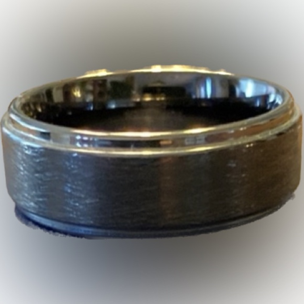 Tungsten titanium gunmetal band Sz 9